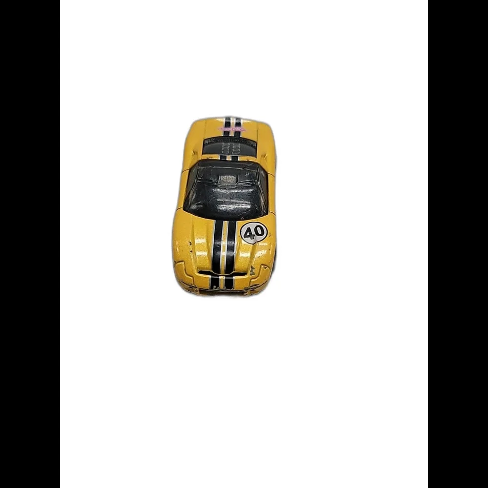 Hot Wheels 40 Somethin' Toy Car Diecast 2001 Yellow Black Stripes Tinted 1:64